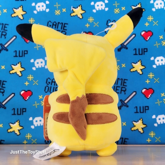 Jazwares Pokemon Pikachu w/ Pumpkin 8" Halloween Video Game Collectible Plush - Picture 4 of 11
